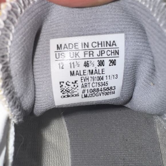 Adidas EVH-791004 2013 Off White Canvas Court 3 Stripe Shoes Men's 12 Low Top - Picture 10 of 10